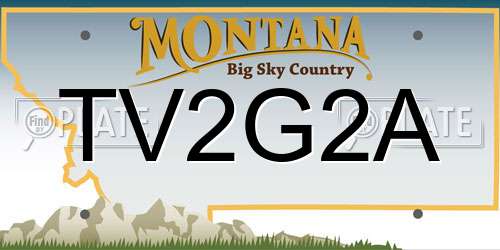 TV2G2A Montana License Plate