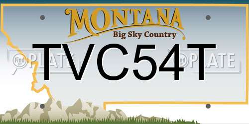 TVC54T Montana License Plate