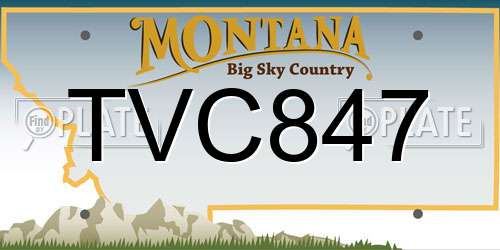 TVC847 Montana License Plate
