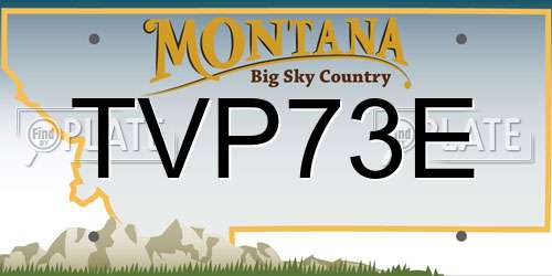 TVP73E Montana License Plate