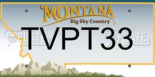 TVPT33 Montana License Plate