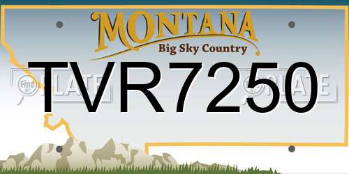 TVR7250 Montana License Plate