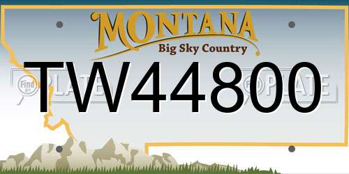 TW44800 Montana License Plate
