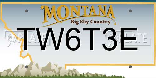 TW6T3E Montana License Plate