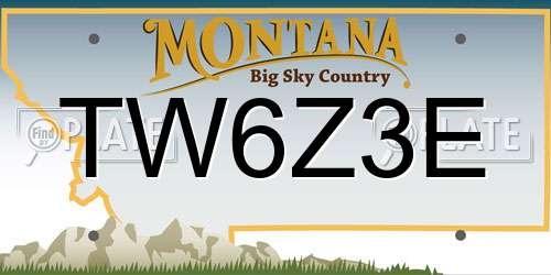 TW6Z3E Montana License Plate