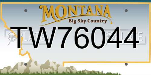 TW76044 Montana License Plate