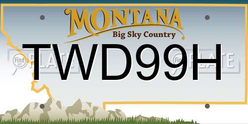 TWD99H Montana License Plate