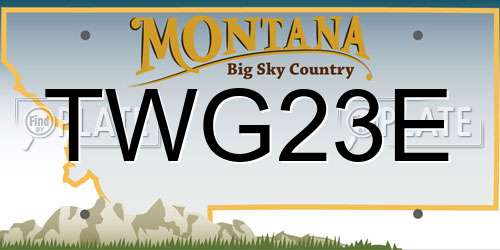 TWG23E Montana License Plate