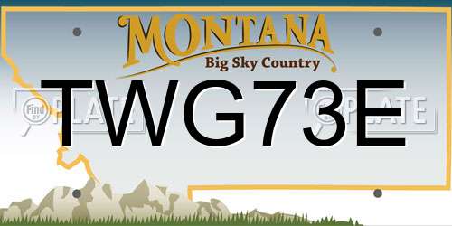 TWG73E Montana License Plate