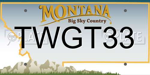 TWGT33 Montana License Plate