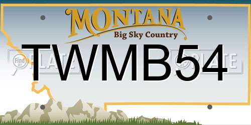 TWMB54 Montana License Plate