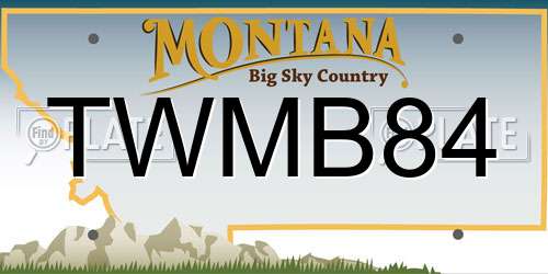 TWMB84 Montana License Plate