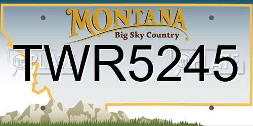 TWR5245 Montana License Plate