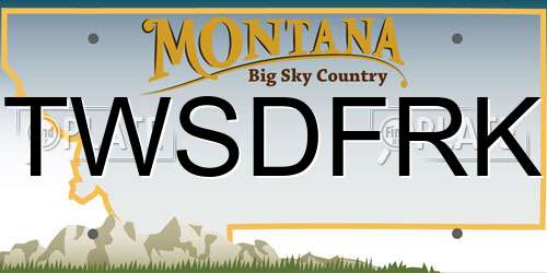 TWSDFRK Montana License Plate