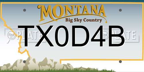 TX0D4B Montana License Plate