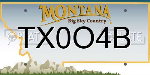 TX0O4B Montana License Plate