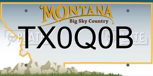 TX0Q0B Montana License Plate
