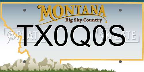 TX0Q0S Montana License Plate
