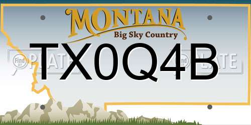 TX0Q4B Montana License Plate