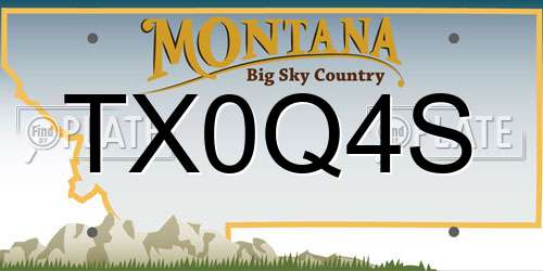 TX0Q4S Montana License Plate