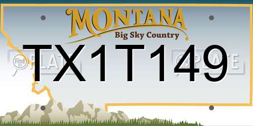 TX1T149 Montana License Plate