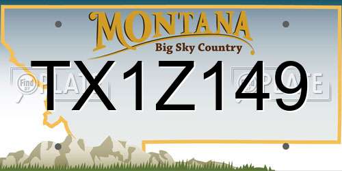 TX1Z149 Montana License Plate