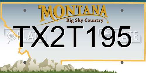 TX2T195 Montana License Plate