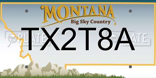 TX2T8A Montana License Plate