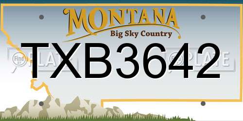 TXB3642 Montana License Plate