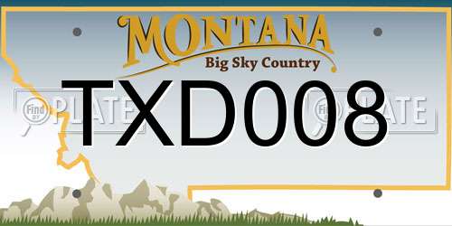 TXD008 Montana License Plate