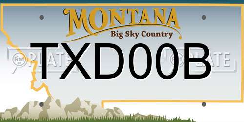 TXD00B Montana License Plate