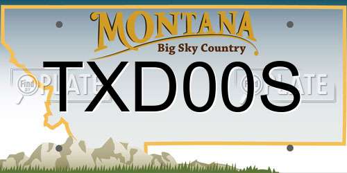 TXD00S Montana License Plate