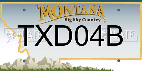 TXD04B Montana License Plate