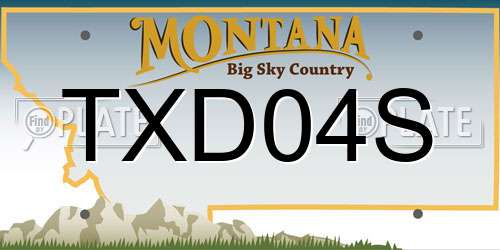 TXD04S Montana License Plate