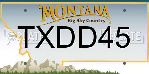 TXDD45 Montana License Plate