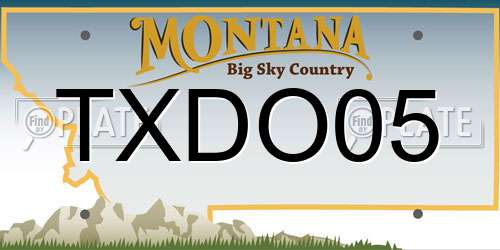 TXDO05 Montana License Plate