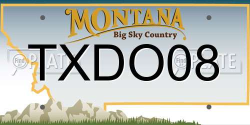 TXDO08 Montana License Plate