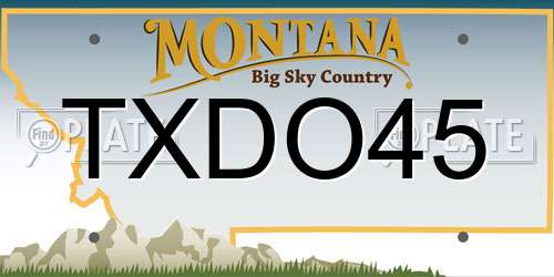 TXDO45 Montana License Plate