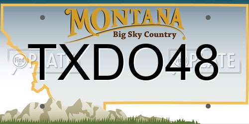 TXDO48 Montana License Plate