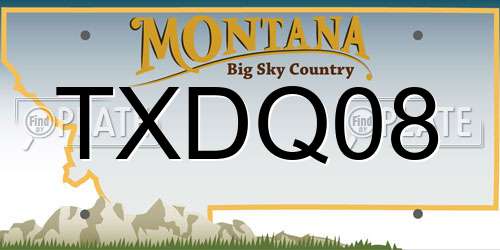 TXDQ08 Montana License Plate