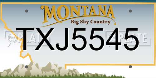 TXJ5545 Montana License Plate