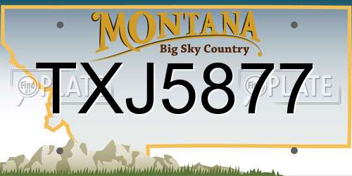 TXJ5877 Montana License Plate