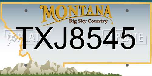 TXJ8545 Montana License Plate