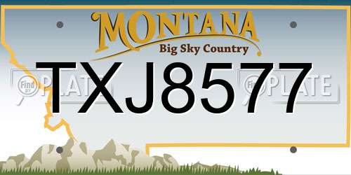 TXJ8577 Montana License Plate