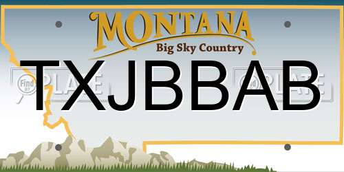 TXJBBAB Montana License Plate