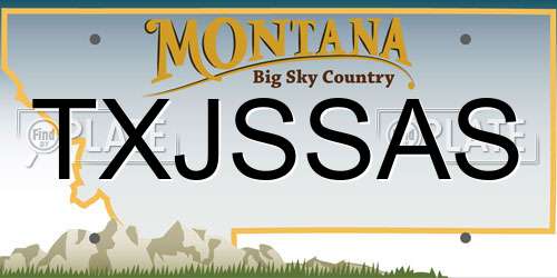 TXJSSAS Montana License Plate