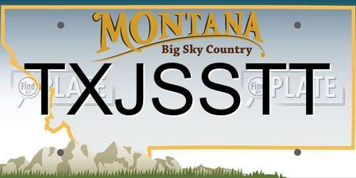 TXJSSTT Montana License Plate