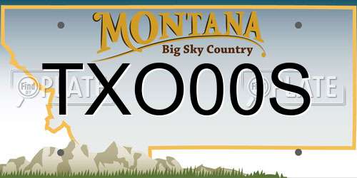 TXO00S Montana License Plate