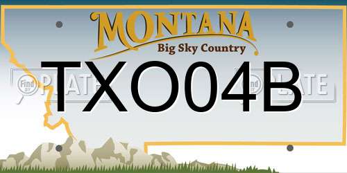TXO04B Montana License Plate