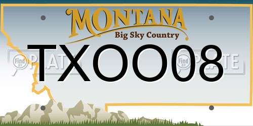 TXOO08 Montana License Plate